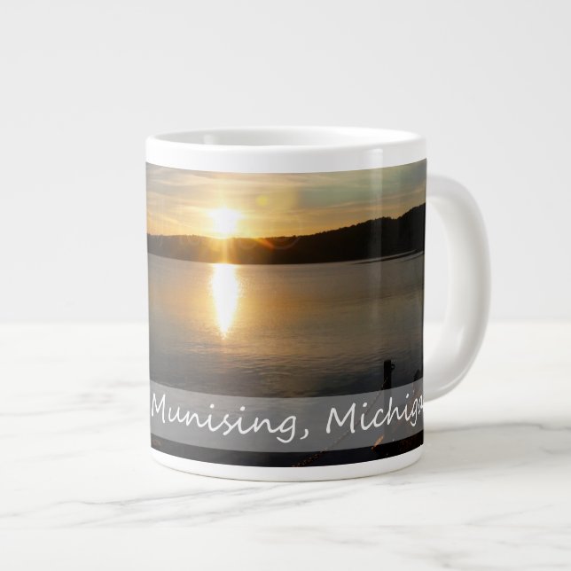 Munising Michigan Giant Coffee Mug (Front Right)