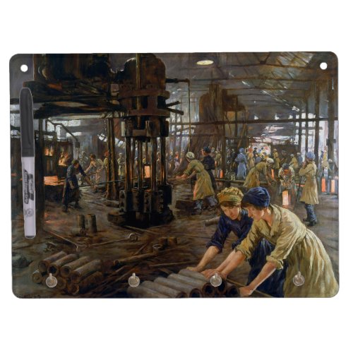 Munitions Girls 1918 at Factory World War 1 Dry Erase Board With Keychain Holder