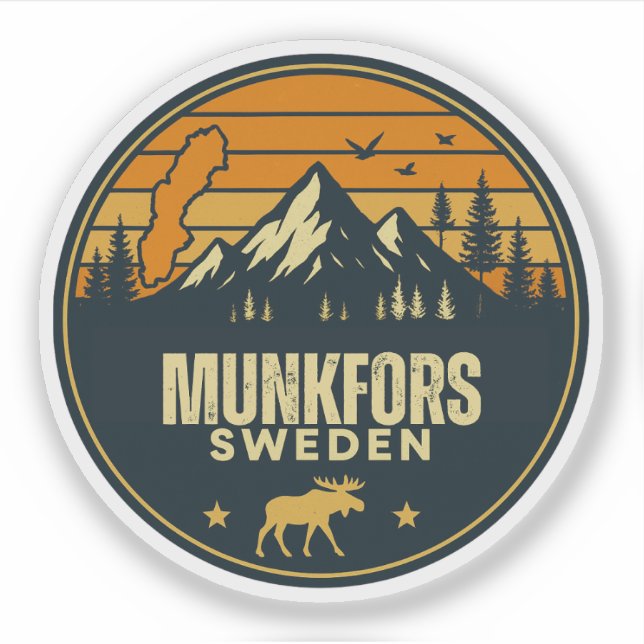 Munkfors, Sweden Sverige Sticker (Front)