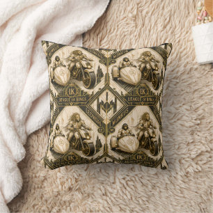 munkus art deco cushion/night patrol vehicles throw pillow