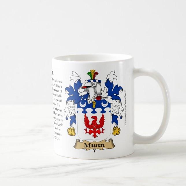 Munn, the Origin, the Meaning and the Crest Coffee Mug (Right)