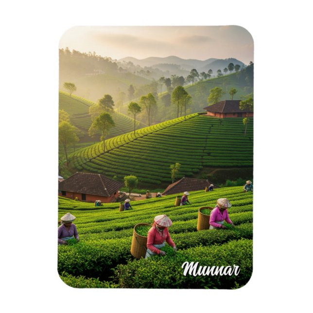 Munnar Kerala India Tea Plantation Magnet (Vertical)