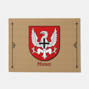 Munoz Historical Shield on Burlap Background Doormat