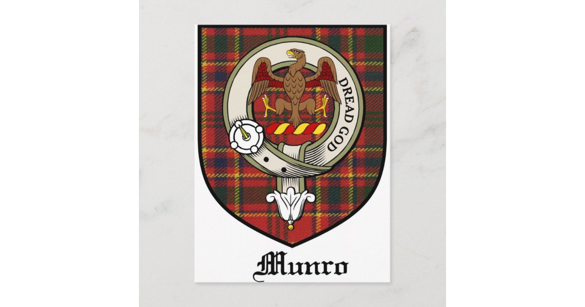 Munro Clan Crest Badge Tartan Postcard Zazzle