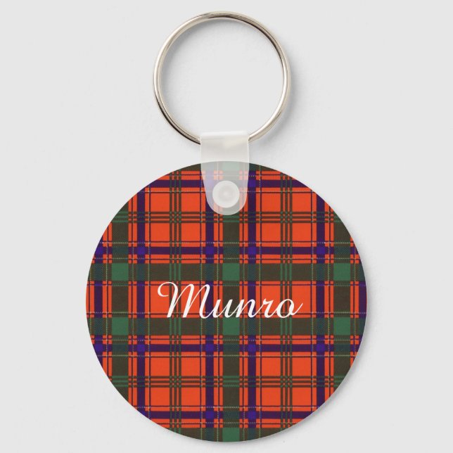 Munro clan Plaid Scottish tartan Keychain (Front)
