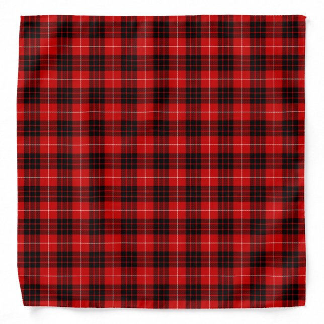 Munro tartan red black plaid bandana (Front)
