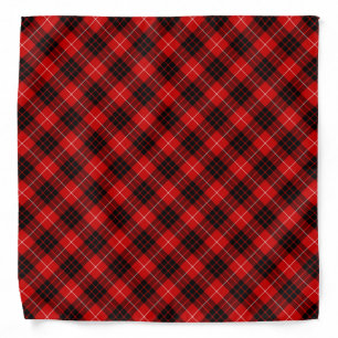 Munro tartan red black plaid bandana