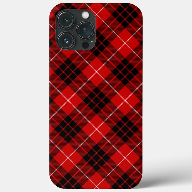 Munro tartan red black plaid Case-Mate iPhone case (Back)