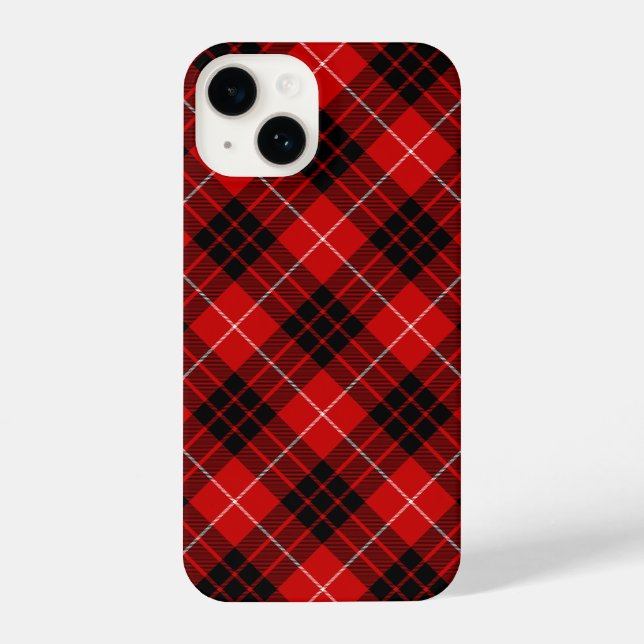 Munro tartan red black plaid iPhone case (Back)