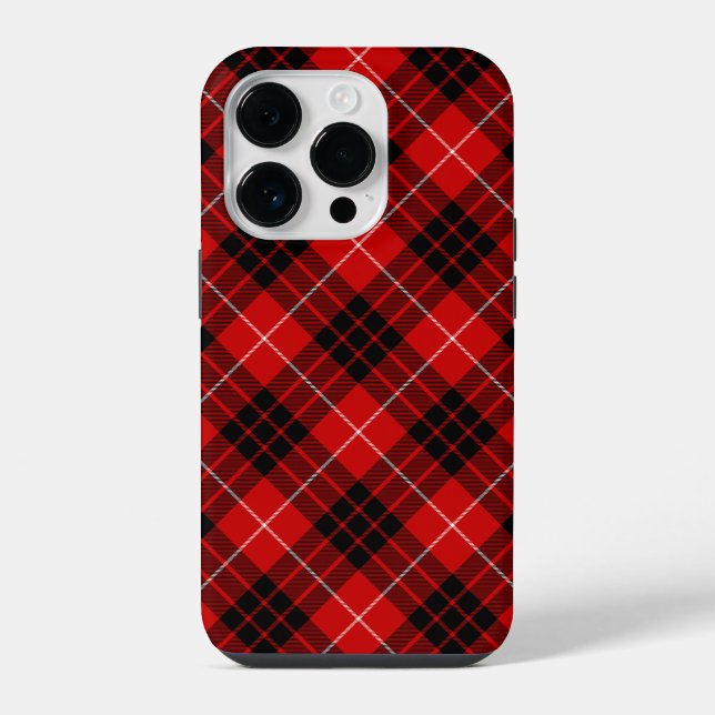 Munro tartan red black plaid iPhone case (Back)