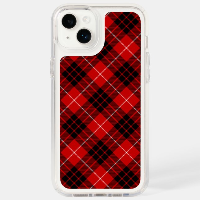 Munro tartan red black plaid speck iPhone case (Front)