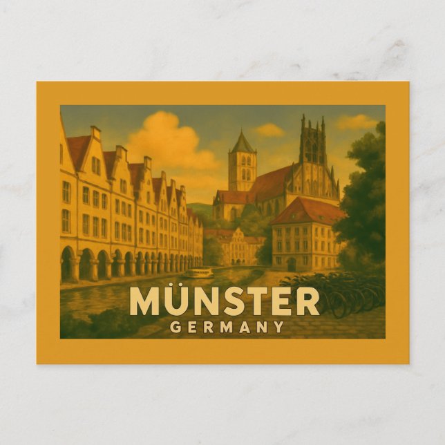 Münster Germany City Art Postcard (Front)