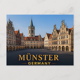 Munster Germany Historic City Travel Destination Postcard