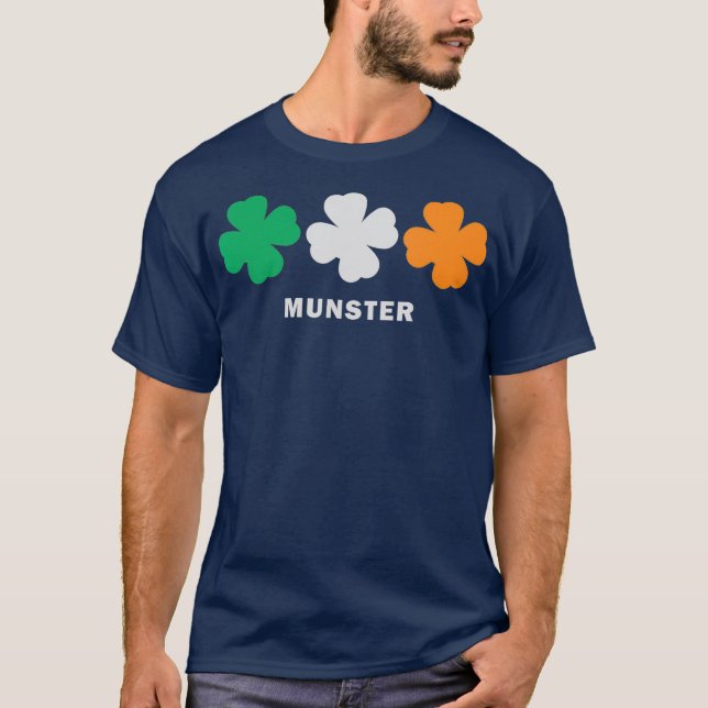 Munster Ireland Flag Retro Vintage Shamrock T-Shirt (Front)