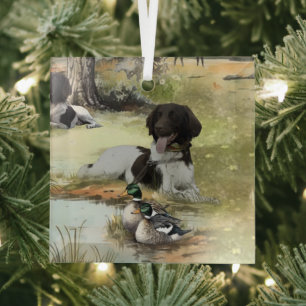 Munsterlander Glass Ornament