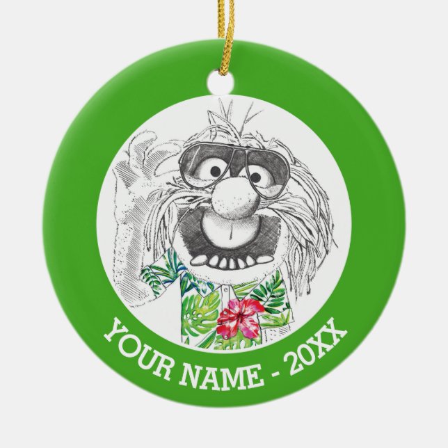 Muppets | Animal In A Hawaiian Shirt Add Your Name Ceramic Ornament (Front)