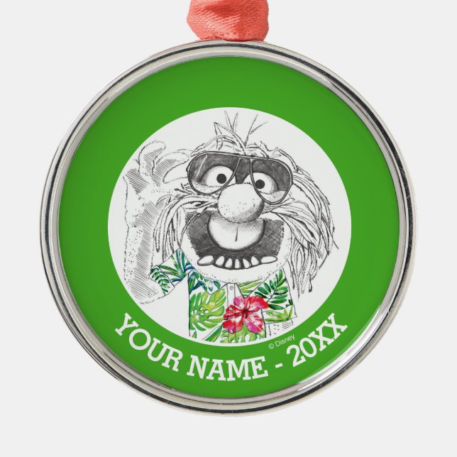 Muppets | Animal In A Hawaiian Shirt Add Your Name Metal Ornament (Front)