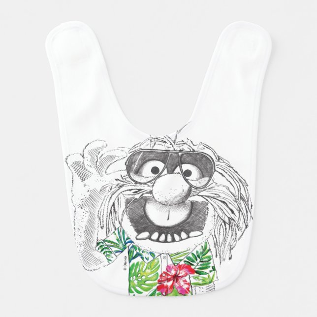 Muppets | Animal In A Hawaiian Shirt Baby Bib (Front)