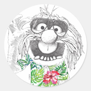 Muppets   Animal In A Hawaiian Shirt Classic Round Sticker