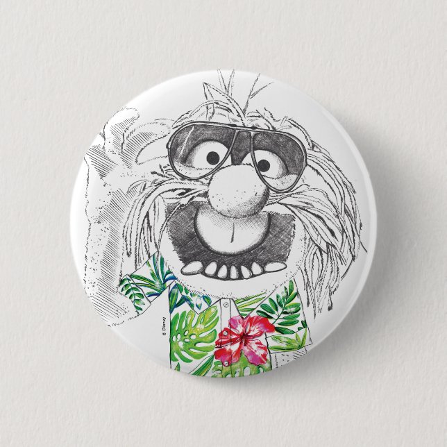 Muppets | Animal In A Hawaiian Shirt Pinback Button (Front)