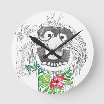 Muppets | Animal In A Hawaiian Shirt Round Clock by muppets at Zazzle