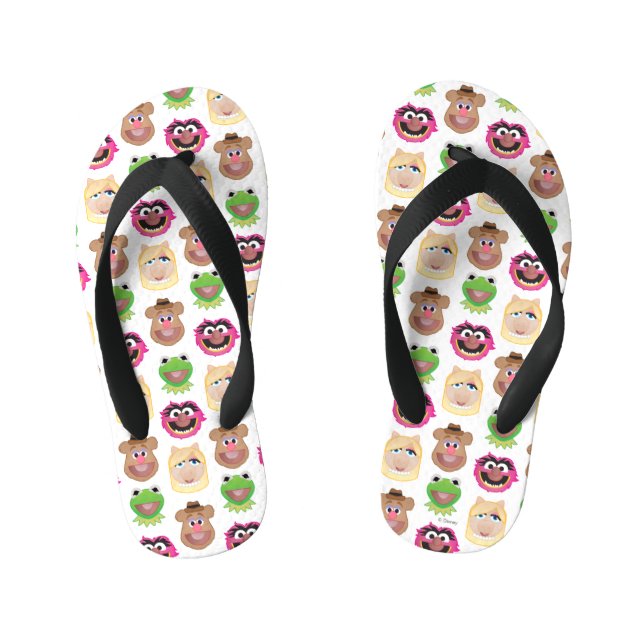 Muppets - Emoji Pattern Kid's Flip Flops (Footbed)