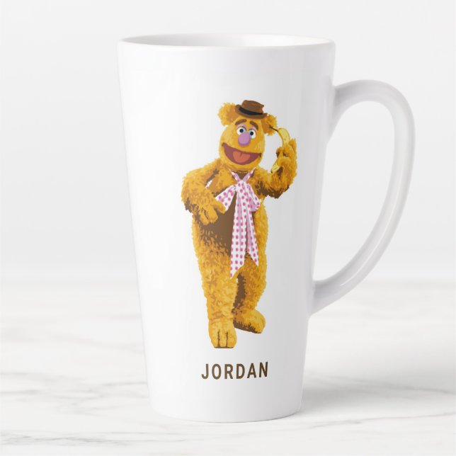 Muppets Fozzie Bear standing holding banana Disney Latte Mug (Right)