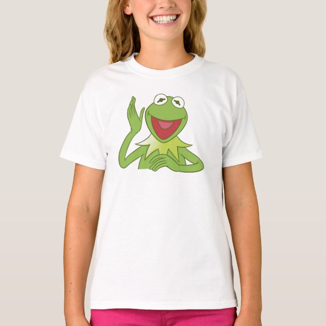 Muppets Kermit waving smiling Disney T-Shirt (Front)