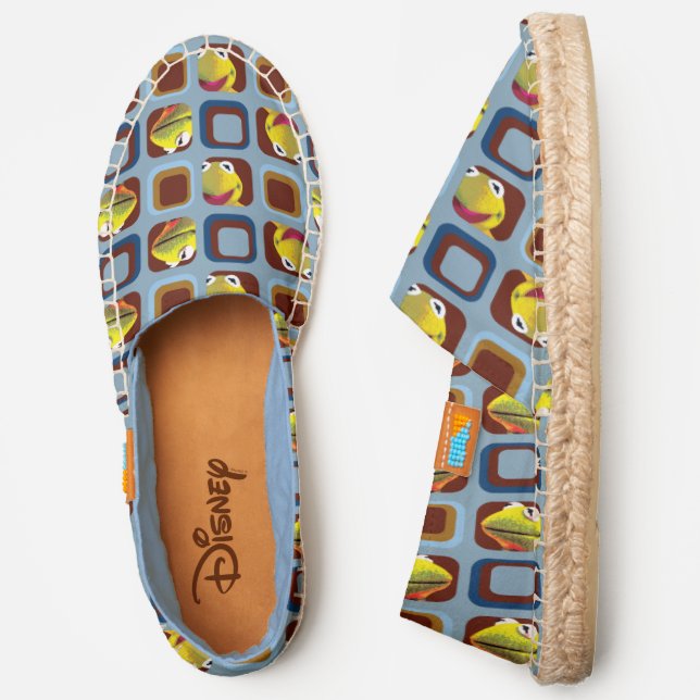 Muppets | Retro Kermit Square Pattern Espadrilles (Side)