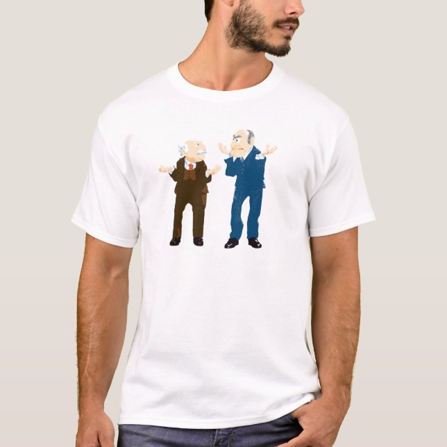 Muppets Sattler And Waldorf looking at each other T-Shirt (Front)