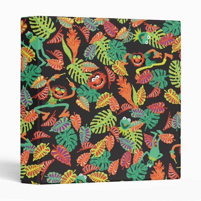 Muppets | Tropical Kermit & Animal Pattern 3 Ring Binder (Front/Spine)