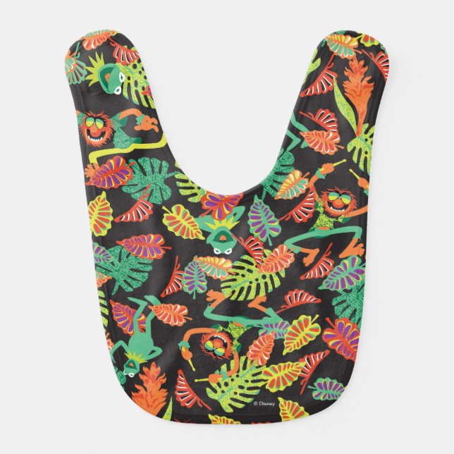 Muppets | Tropical Kermit & Animal Pattern Baby Bib (Front)