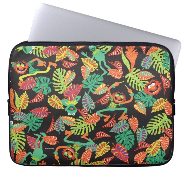 Muppets | Tropical Kermit & Animal Pattern Laptop Sleeve (Front)