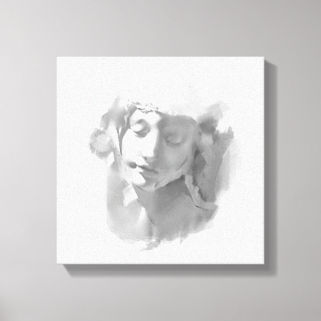 Mural Art  Plaster Statue  Woman  sketch Canvas Print (Front)