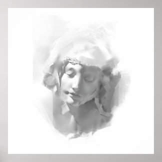 Mural Art  Plaster Statue  Woman  sketch Poster