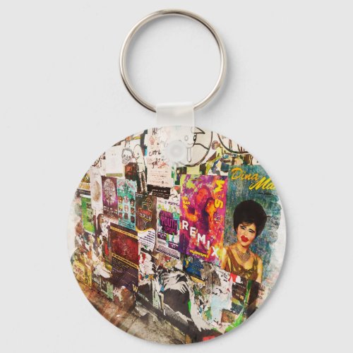 Mural Bulletin Board Pike Place Market Seattle Keychain