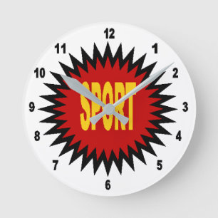 Mural clock in acrylic, SPORT Medium Round
