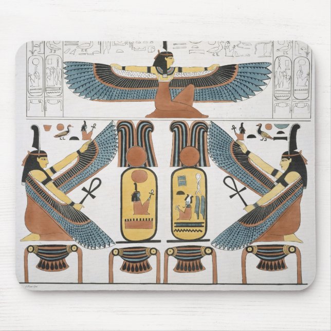 Mural from the Tombs of the Kings at Thebes, disco Mouse Pad (Front)