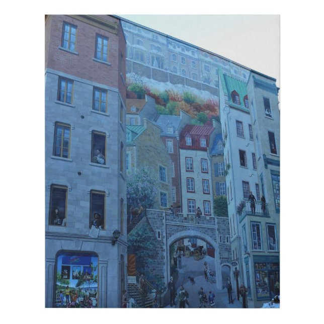 Mural in Old Quebec City, Quebec, Canada Faux Canvas Print (Front)