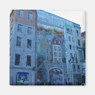 Mural in Old Quebec City, Quebec, Canada Magnet
