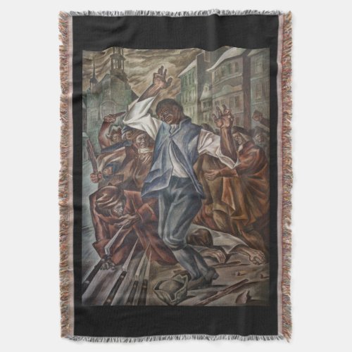 Mural of Crispus Attucks Black Martyr Throw Blanket