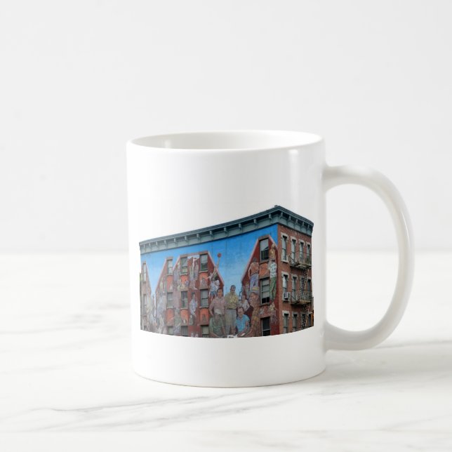 Mural on building in Spanish Harlem Coffee Mug (Right)