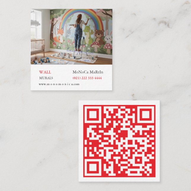 Mural Painter  Square Business Card (Front/Back)