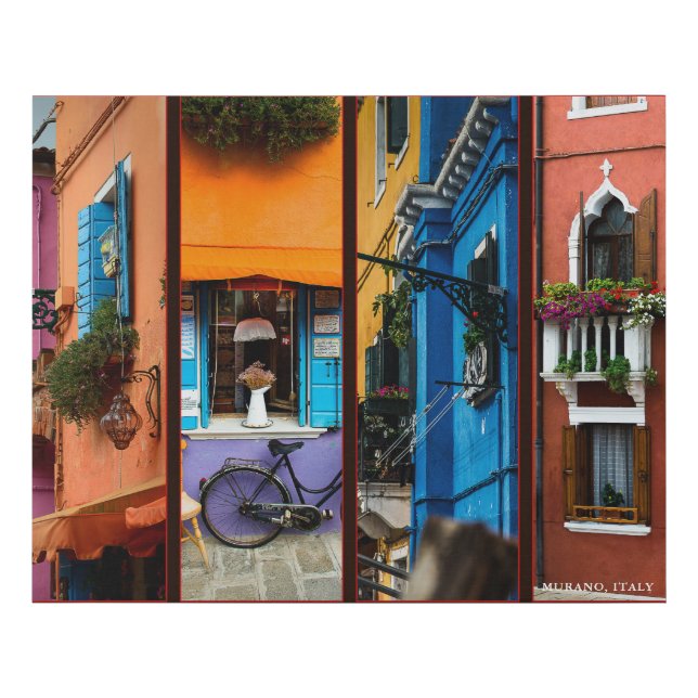 Murano, Italy 4 Photo Collage Custom Faux Canvas Print (Front)