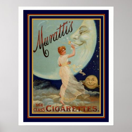 Murattis High Class Cigarets Ad 16 x 20 Poster