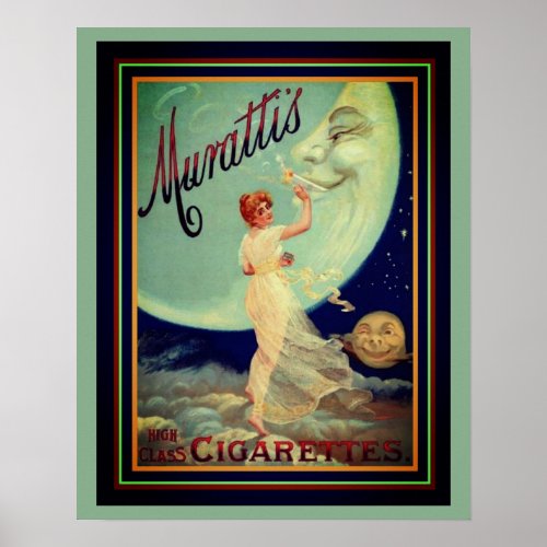 Murattis High Class Cigarettes Ad 16 x 20 Poster