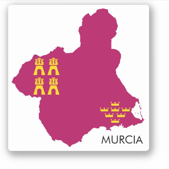 Murcia map/flag sticker (Front)