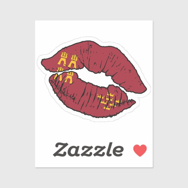 Murcia Murcian Lipstick Love Flag Sticker (Sheet)