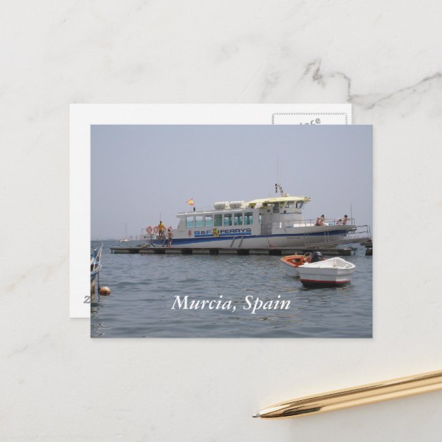 Murcia, Spain boat on the water Postcard (Front/Back In Situ)