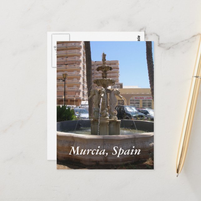 Murcia, Spain seahorse fountain Postcard (Front/Back In Situ)